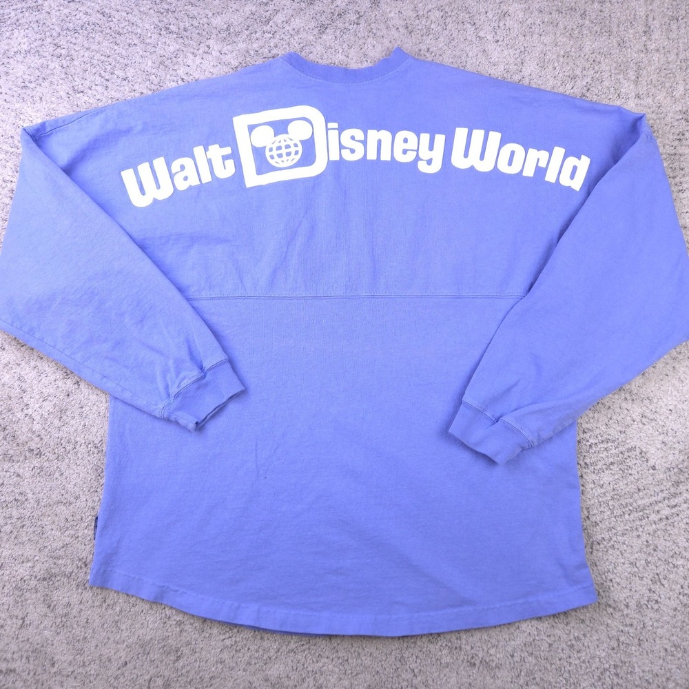 Disney World Spirit Jersey Size XL Long Sleeve Shirt Light Blue Walt Logo Crew